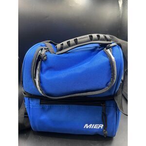 MIER Adult Lunch Box Insulated Lunch Bag Blue Large Cooler Tote Bag l Men Women
